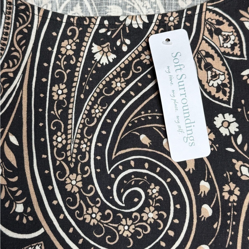Soft Surroundings Black and Cream Paisley Blouse - Picture 10 of 16